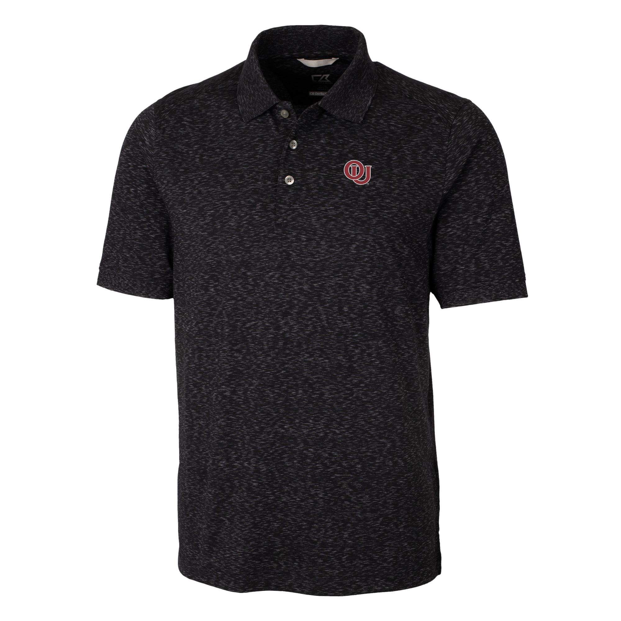 Men's Cutter & Buck Black Oklahoma Sooners Big & Tall Advantage Tri-Blend Space Dye DryTec Polo - Image 7