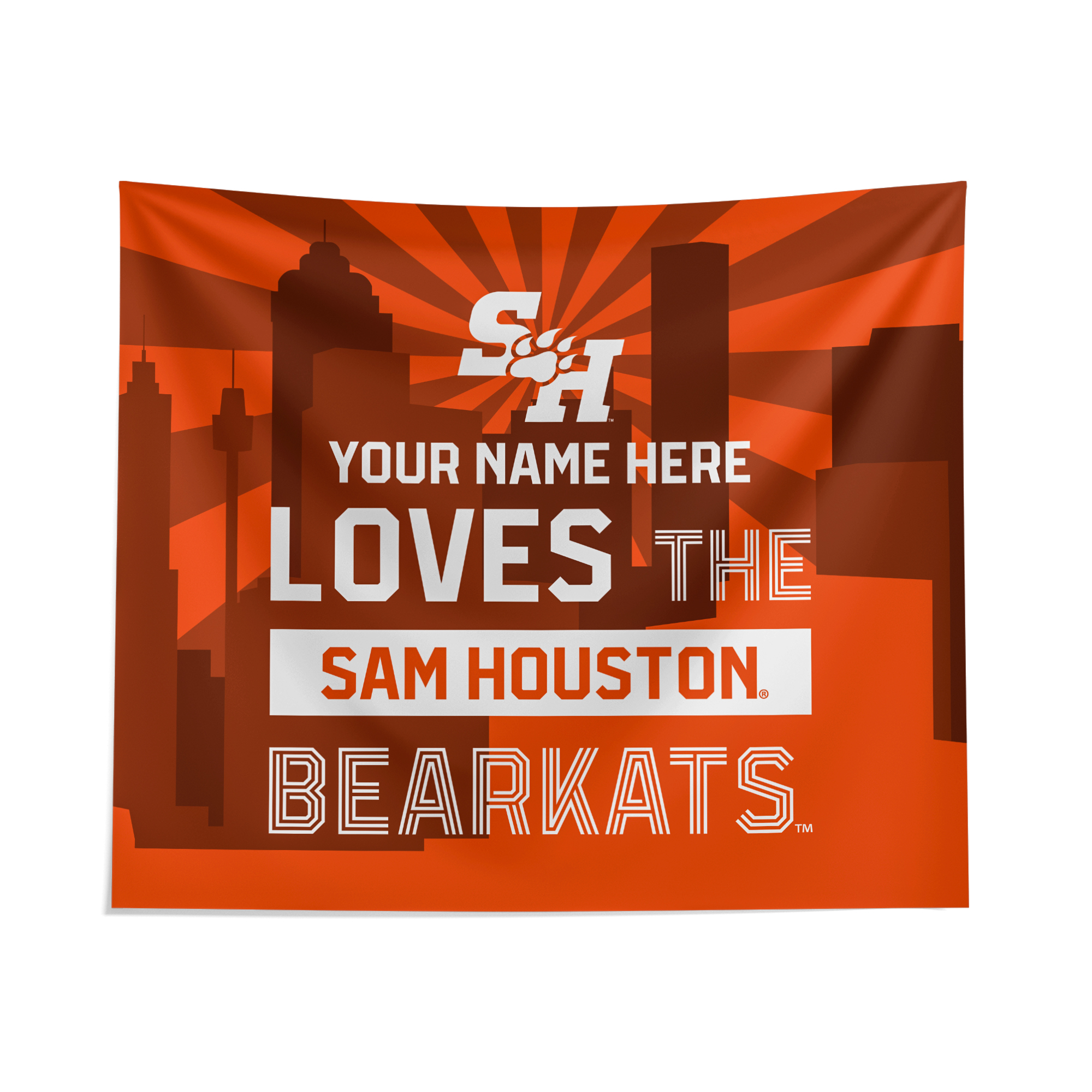 Pegasus Sam Houston State Bearkats 51" x 60" City Skyline Personalized Wall Tapestry