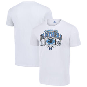 Men's Starter White Carolina Panthers ‘80s Inspired T-Shirt