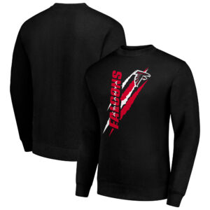 Men's Starter Black Atlanta Falcons Color Scratch Team Graphic Fleece Pullover Sweatshirt