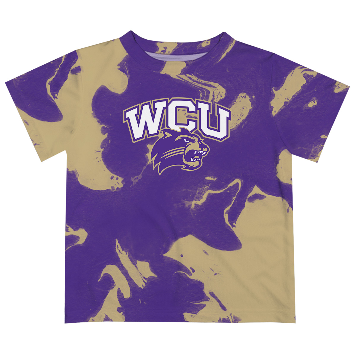 Toddler Vive La Fete Purple/Gold Western Carolina Catamounts Marble Print T-Shirt - Image 6
