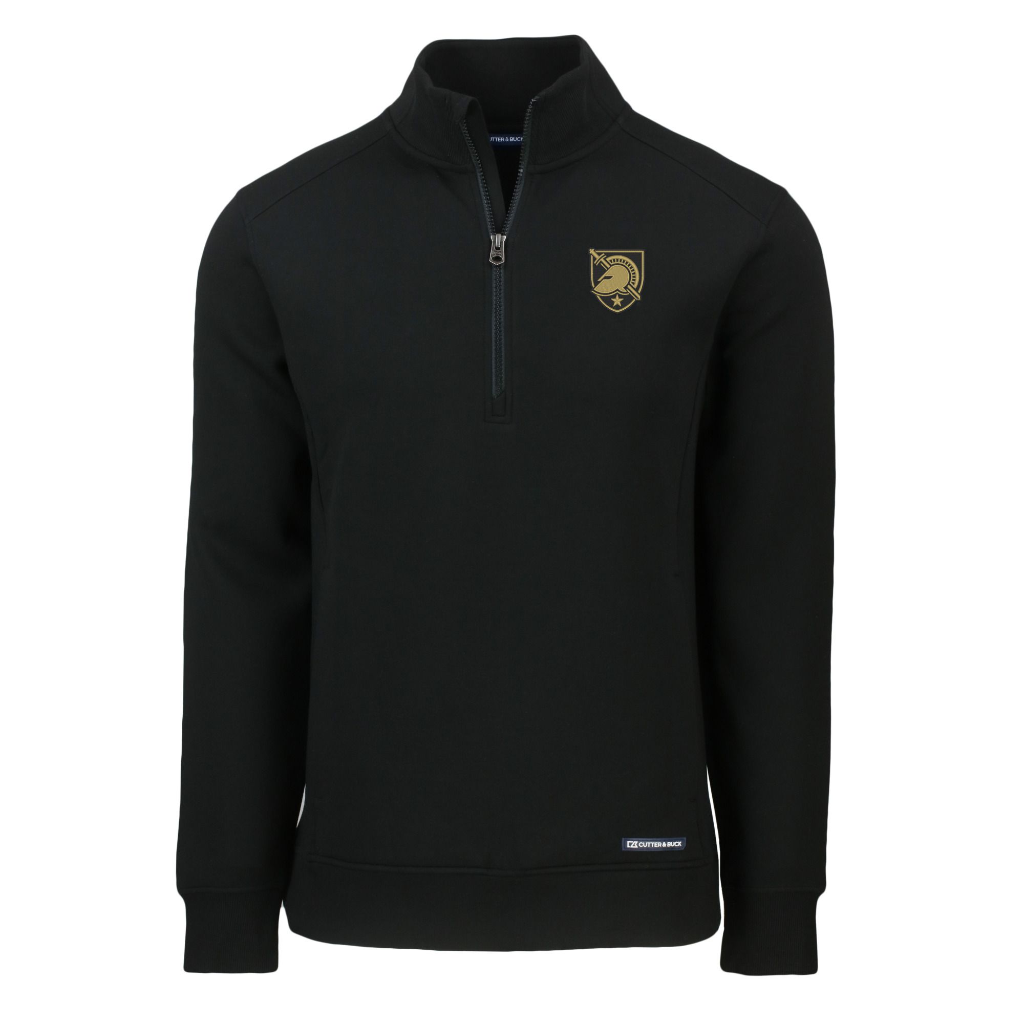 Men's Cutter & Buck Navy/White Houston Astros Virtue Eco Pique Micro Stripe Recycled Quarter-Zip Pullover Top - Image 3