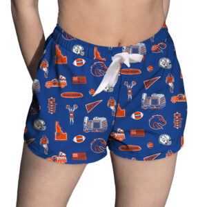 Women's Vive La Fete Royal Boise State Broncos Impressions Artwork Lounge Shorts