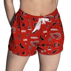 Women's Vive La Fete Cardinal San Diego State Aztecs Impressions Artwork Lounge Shorts