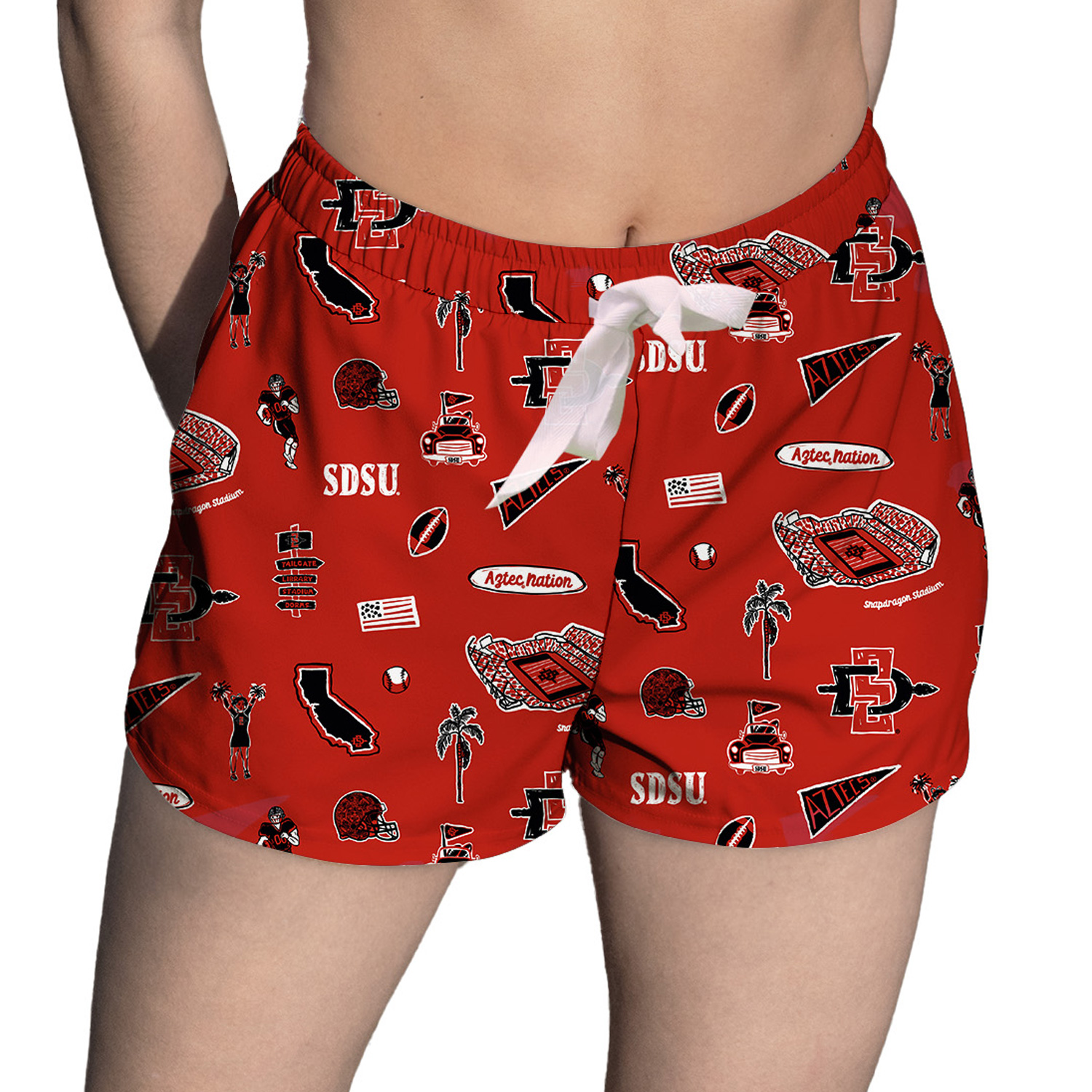 Women's Vive La Fete Cardinal San Diego State Aztecs Impressions Artwork Lounge Shorts