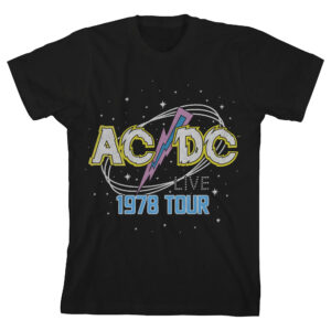 Youth Black AC/DC 1978 Tour Pop Art T-Shirt
