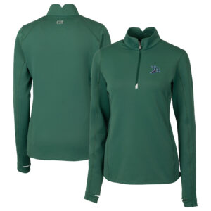 Women's Cutter & Buck Green Tampa Bay Rays Cooperstown Collection Traverse Stretch Quarter-Zip Pullover Top