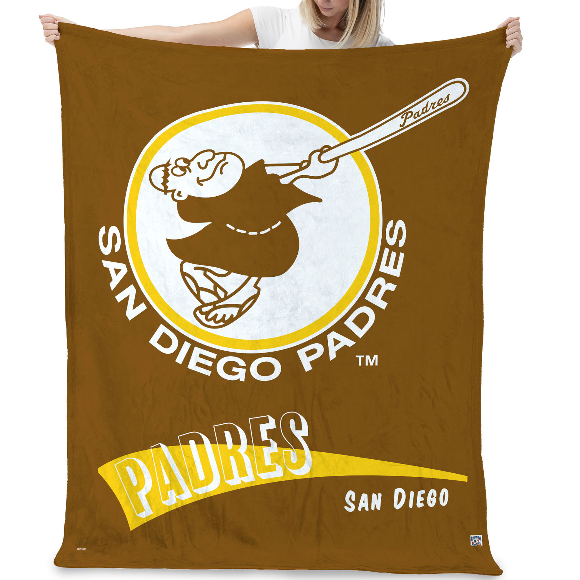 The Northwest Group San Diego Padres 50” x 60” Cooperstown Collection Silk Touch Throw Blanket - Image 4