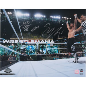 Sami Zayn Autographed 16" x 20" WrestleMania 40 Raising Title Photo with "AND NEW!" and "4/6/24" Inscriptions