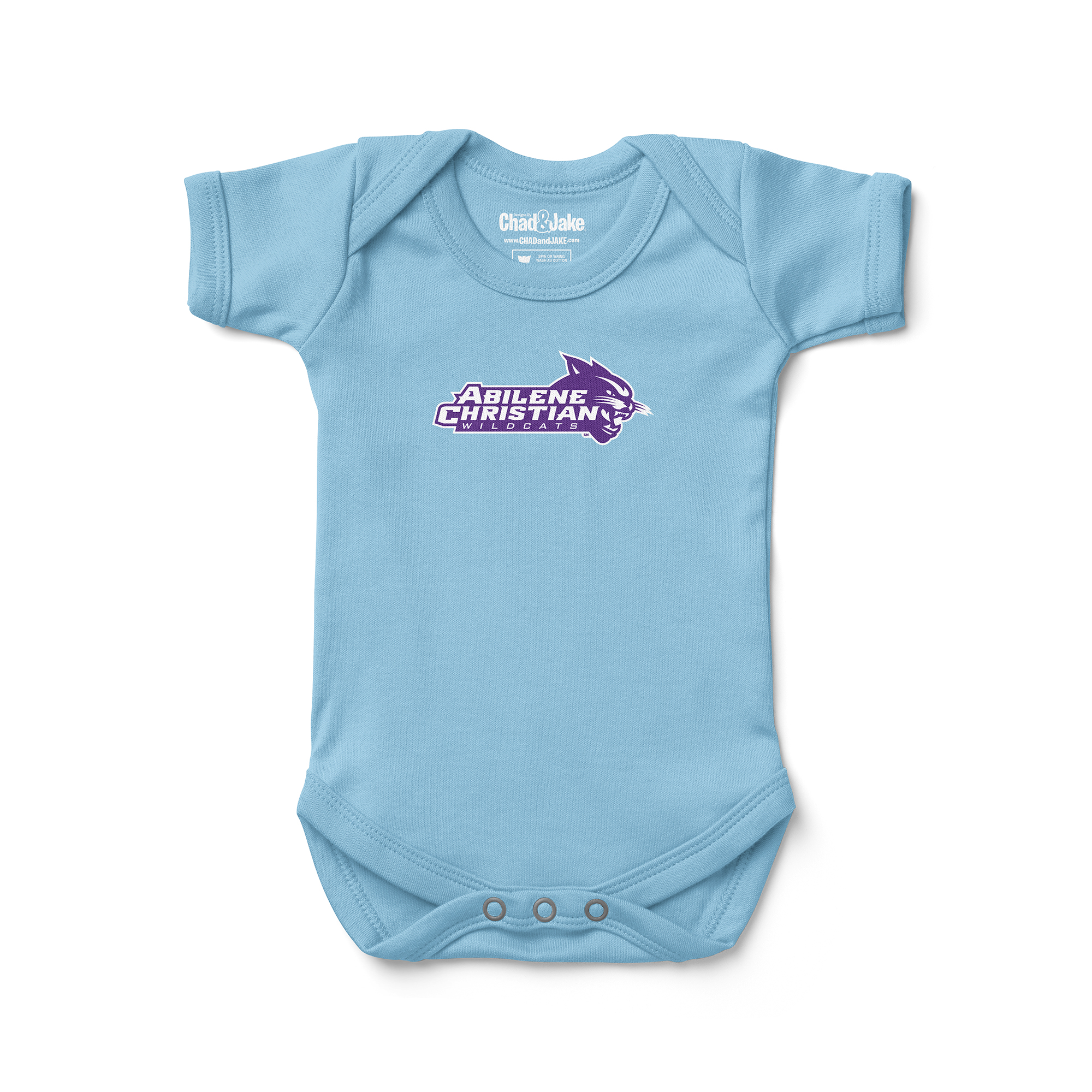 Newborn & Infant Chad & Jake Light Blue Abilene Christian University Wildcats Wordmark Logo Bodysuit