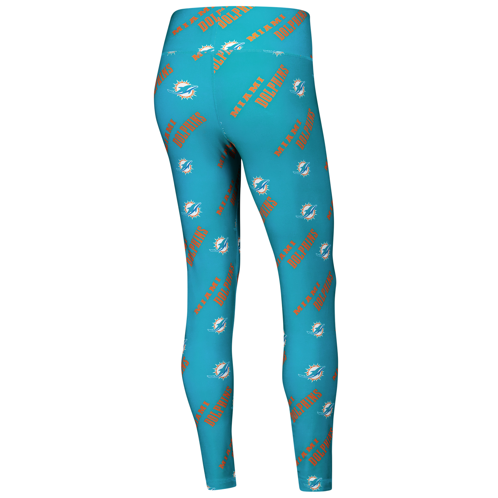Women's Concepts Sport Aqua Miami Dolphins Breakthrough Allover Print Knit Leggings - Image 4