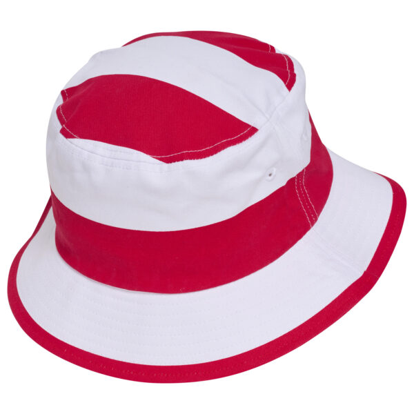 Men's White Denmark National Team Striped Bucket Hat - Image 5