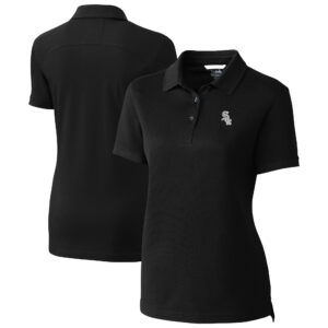 Women's Cutter & Buck Black Chicago White Sox DryTec Advantage Tri-Blend Pique Polo