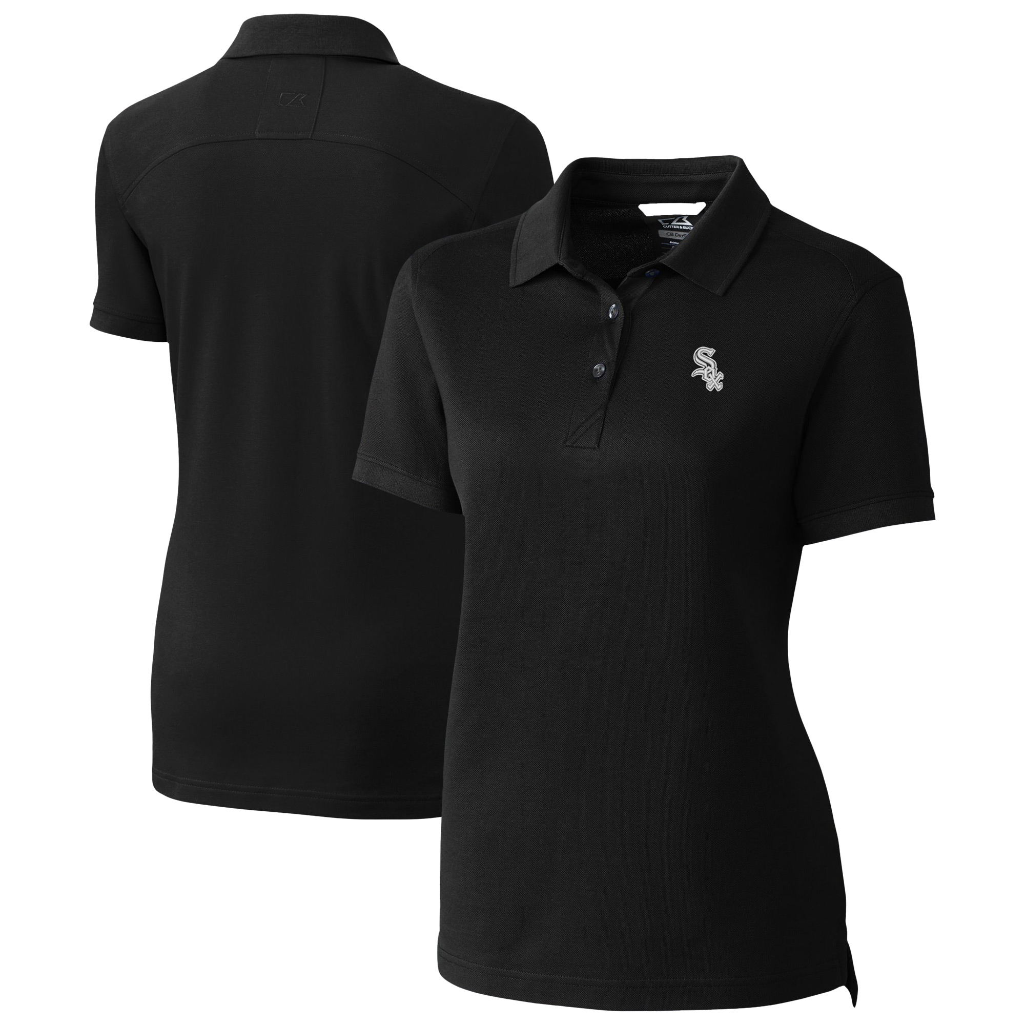 Women's Cutter & Buck Black Chicago White Sox DryTec Advantage Tri-Blend Pique Polo