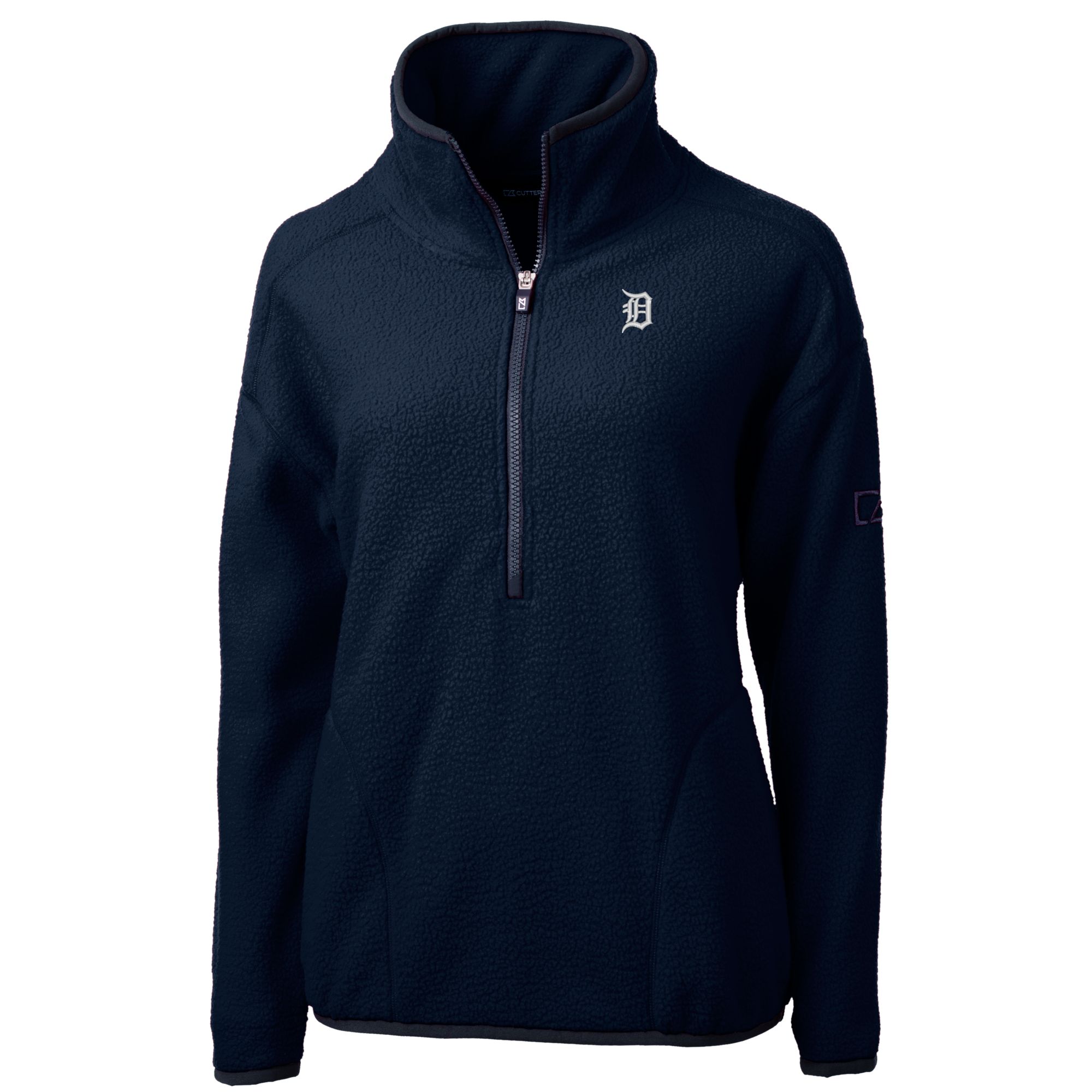Women's Cutter & Buck Navy Detroit Tigers Cascade Eco Sherpa Fleece Half-Zip Jacket - Image 6