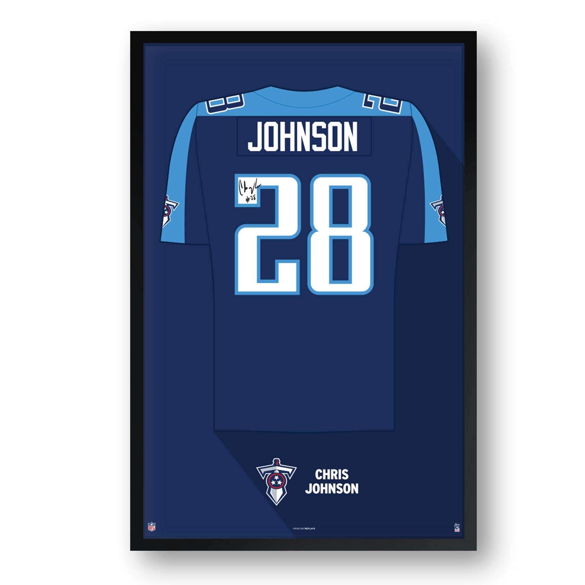 Chris Johnson Tennessee Titans Framed 27" x 39" Retired Jersey Art Print