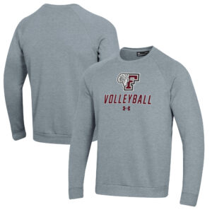 Men's Under Armour Gray Fordham Rams Volleyball Rival Fleece Raglan Pullover Sweatshirt