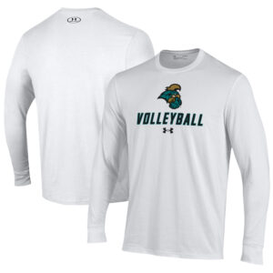 Men's Under Armour White Coastal Carolina Chanticleers Volleyball Performance Long Sleeve T-Shirt