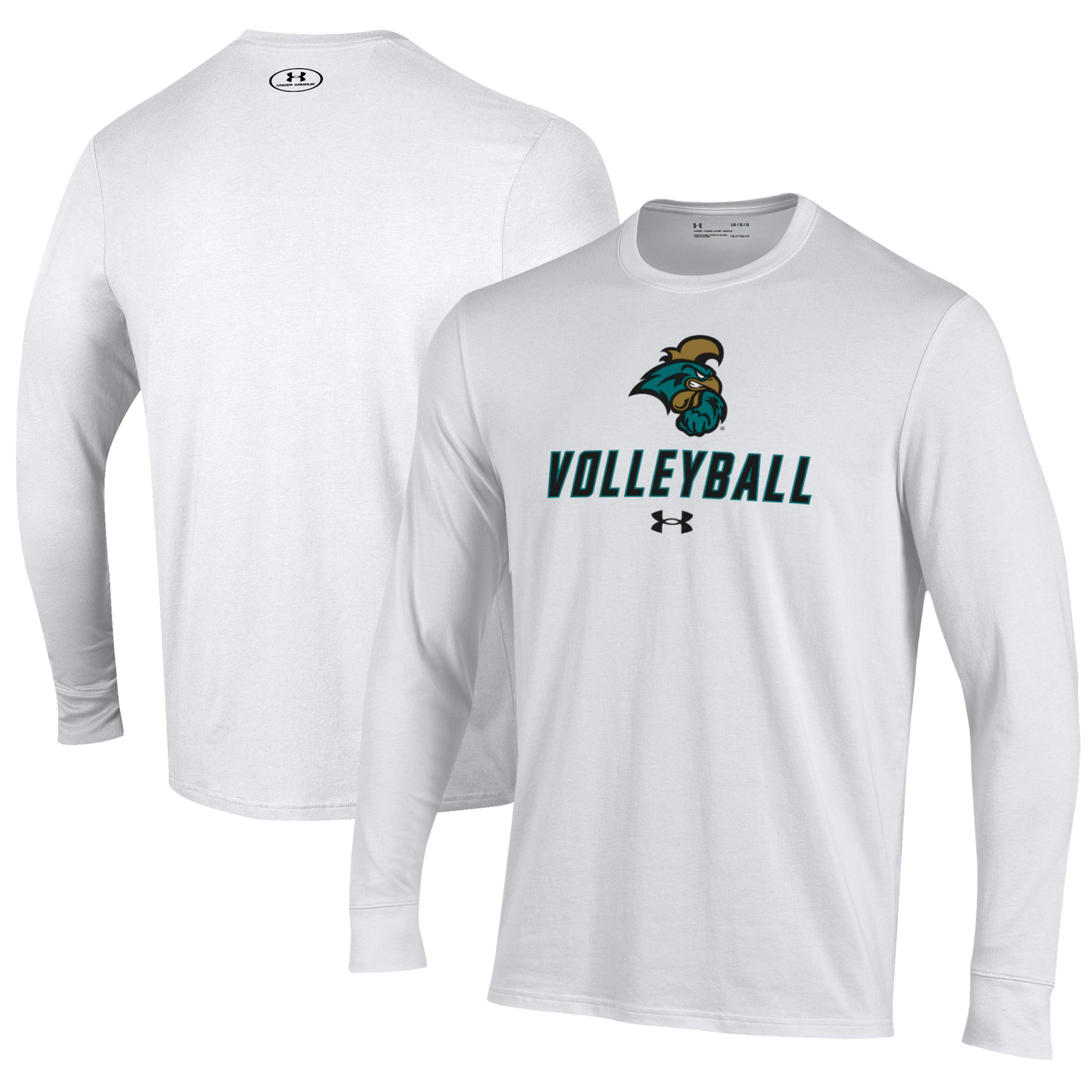 Men's Under Armour White Coastal Carolina Chanticleers Volleyball Performance Long Sleeve T-Shirt