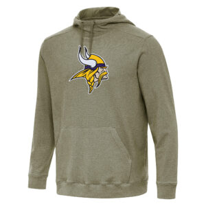 Men's Antigua Olive Minnesota Vikings Cloud Pullover Hoodie