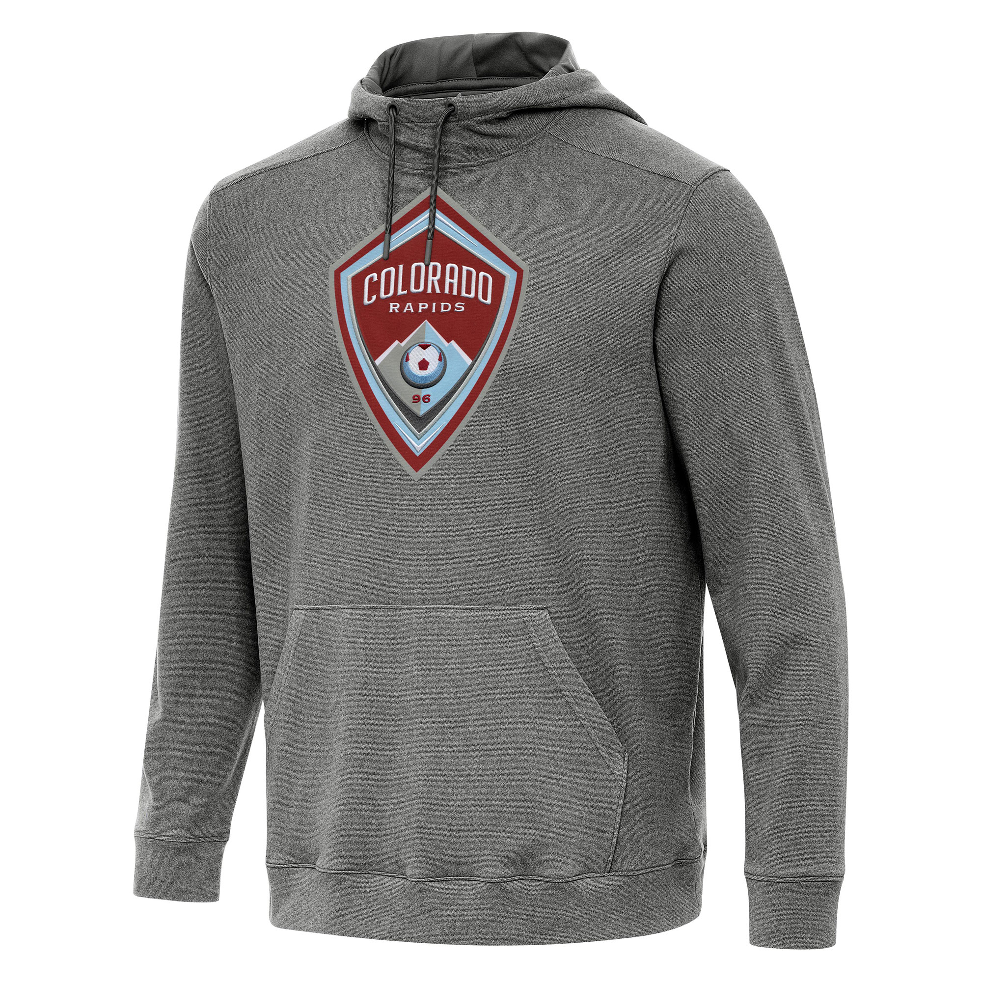 Men's Antigua Heather Black Colorado Rapids Cloud Pullover Hoodie