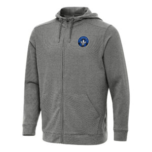 Men's Antigua Heather Black CF Montreal Effortless Full-Zip Hoodie