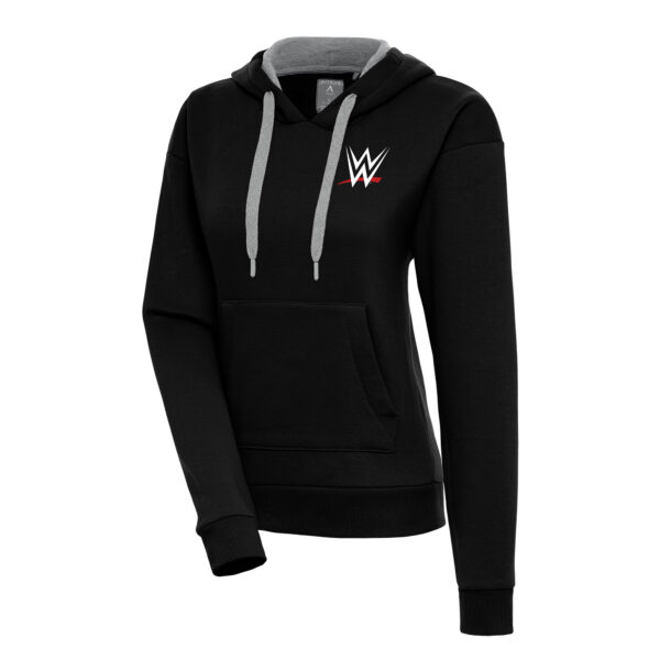 Women's Antigua Black WWE Victory Pullover Hoodie