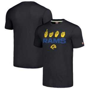 Unisex Homage Charcoal Los Angeles Rams The NFL ASL Collection by Love Sign American Sign Language T-Shirt