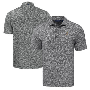 Men's Cutter & Buck Black Minnesota Vikings Pike Eco Flora Print Polo