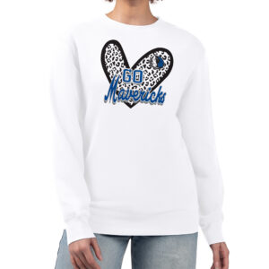 Women's G-III 4Her by Carl Banks  White Dallas Mavericks Leopard Heart Fleece Pullover Sweatshirt