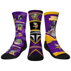 Youth Rock Em Socks Minnesota Vikings 3-Pack Mandalorian Crew Socks