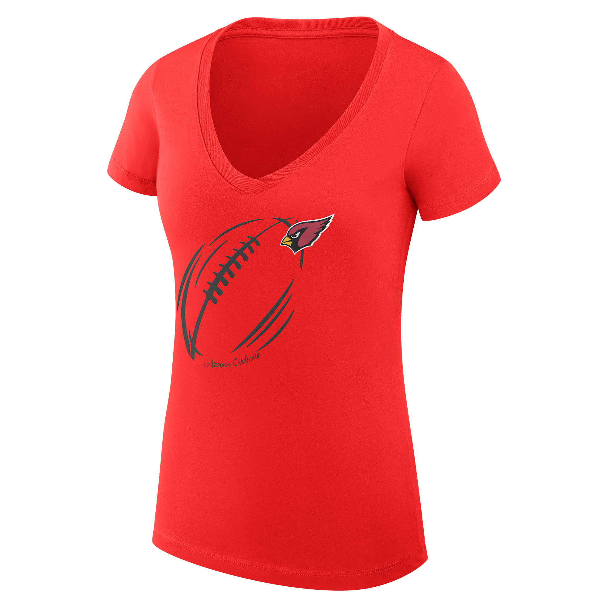 Women's G-III 4Her by Carl Banks Cardinal Arizona Cardinals Subtle Football Fitted V-Neck T-Shirt - Image 3