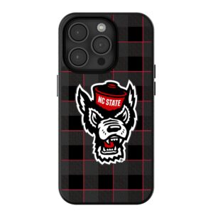Keyscaper NC State Wolfpack Plaid Magnetic Bump iPhone Case