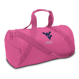 Youth Pink West Virginia Mountaineers Personalized Duffel Bag