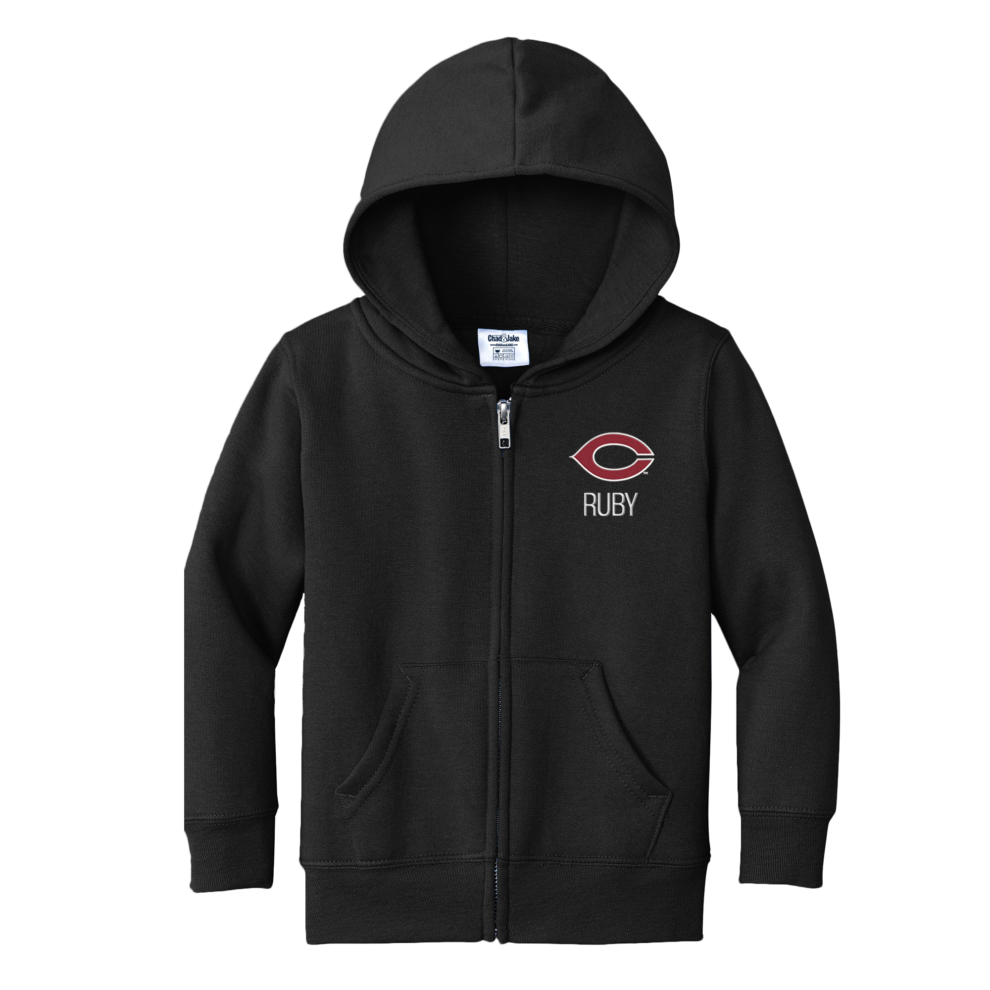 Toddler Chad & Jake Black UChicago Maroons Personalized Full-Zip Hoodie