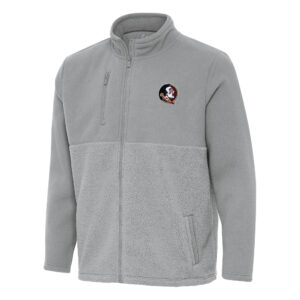 Men's Antigua Gray Florida State Seminoles Daily Fused Full-Zip Jacket