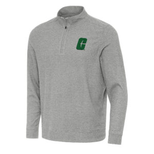 Men's Antigua Heather Gray Charlotte 49ers Subtle Quarter-Zip Sweatshirt