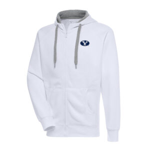 Men's Antigua White BYU Cougars Big & Tall Victory Full-Zip Hoodie Jacket