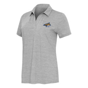 Women's  Antigua Heather Gray Montana State Bobcats Layout V-Neck Polo