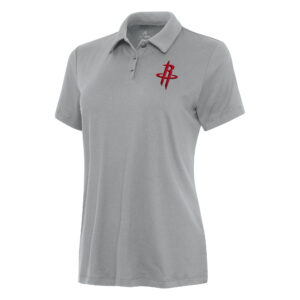 Women's Antigua Gray Houston Rockets Reprocess Polo