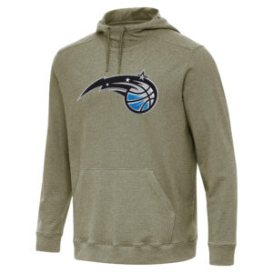 Men's Antigua Heather Olive Orlando Magic Cloud Pullover Hoodie