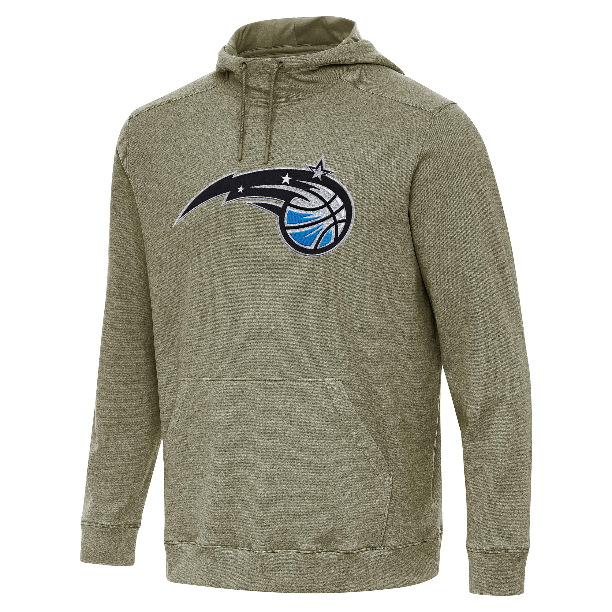 Men's Antigua Heather Olive Orlando Magic Cloud Pullover Hoodie