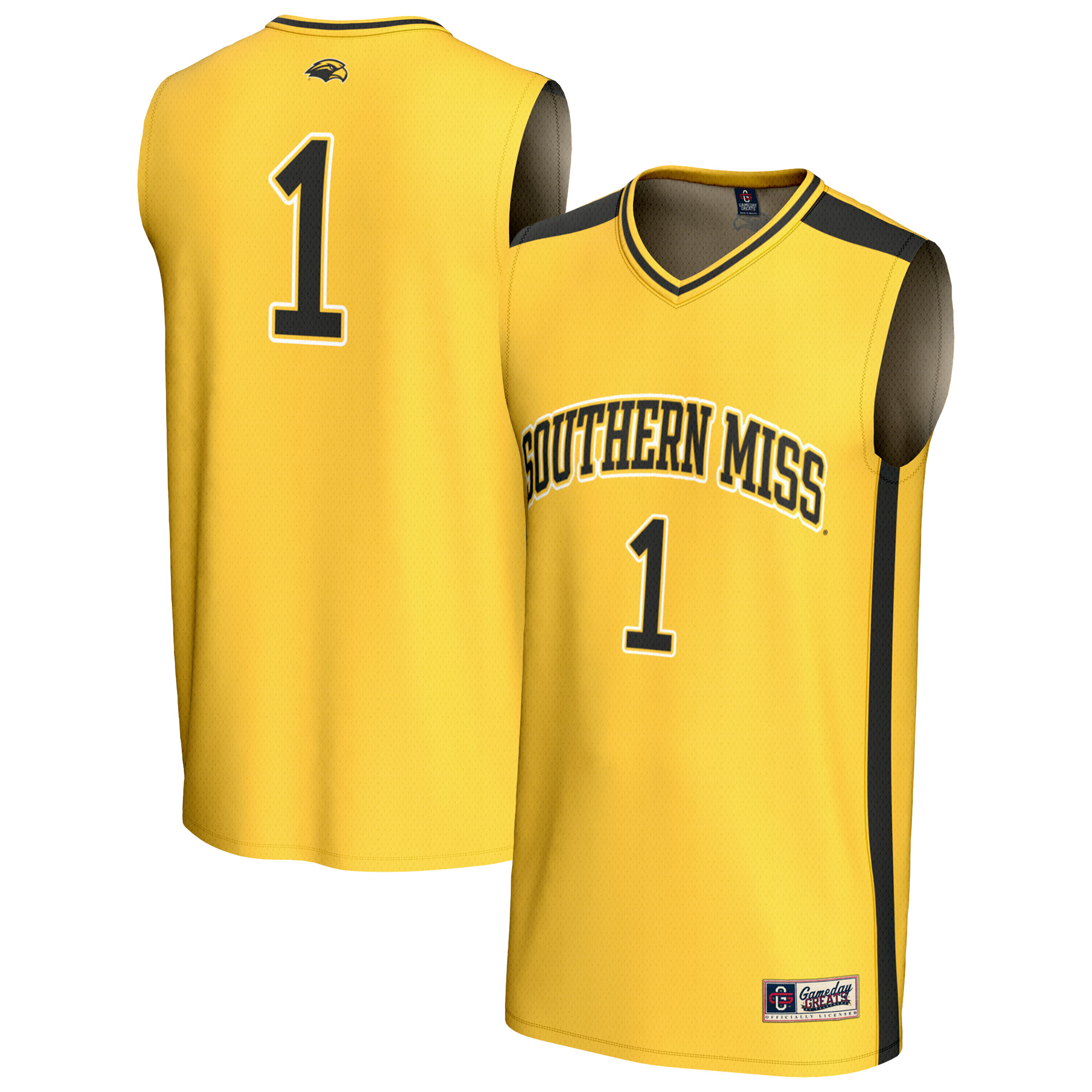 Unisex GameDay Greats #1 Gold Southern Miss Golden Eagles Lightweight Basketball Fashion Jersey