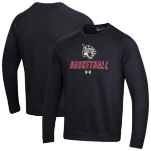 Men's Under Armour  Black Davidson Wildcats Raglan Basketball Rival Fleece Pullover Sweatshirt
