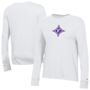 Women's Champion  White Furman Paladins Core Long Sleeve T-Shirt