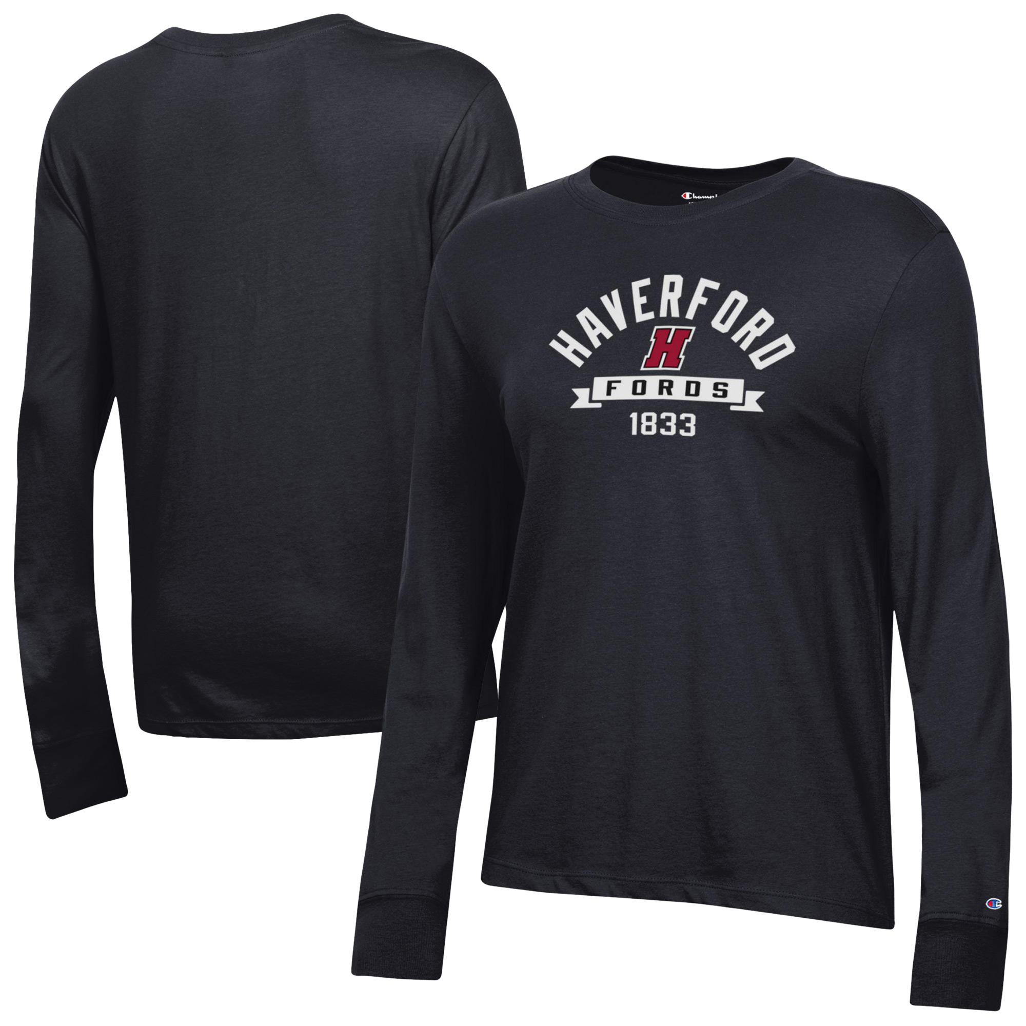 Women's Champion Black Haverford College Core Long Sleeve T-Shirt