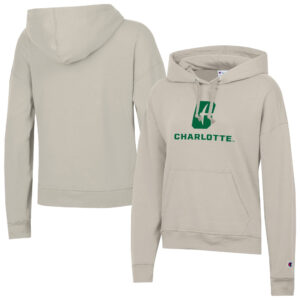 Women's Champion  Oatmeal Charlotte 49ers Powerblend Fleece Pullover Hoodie