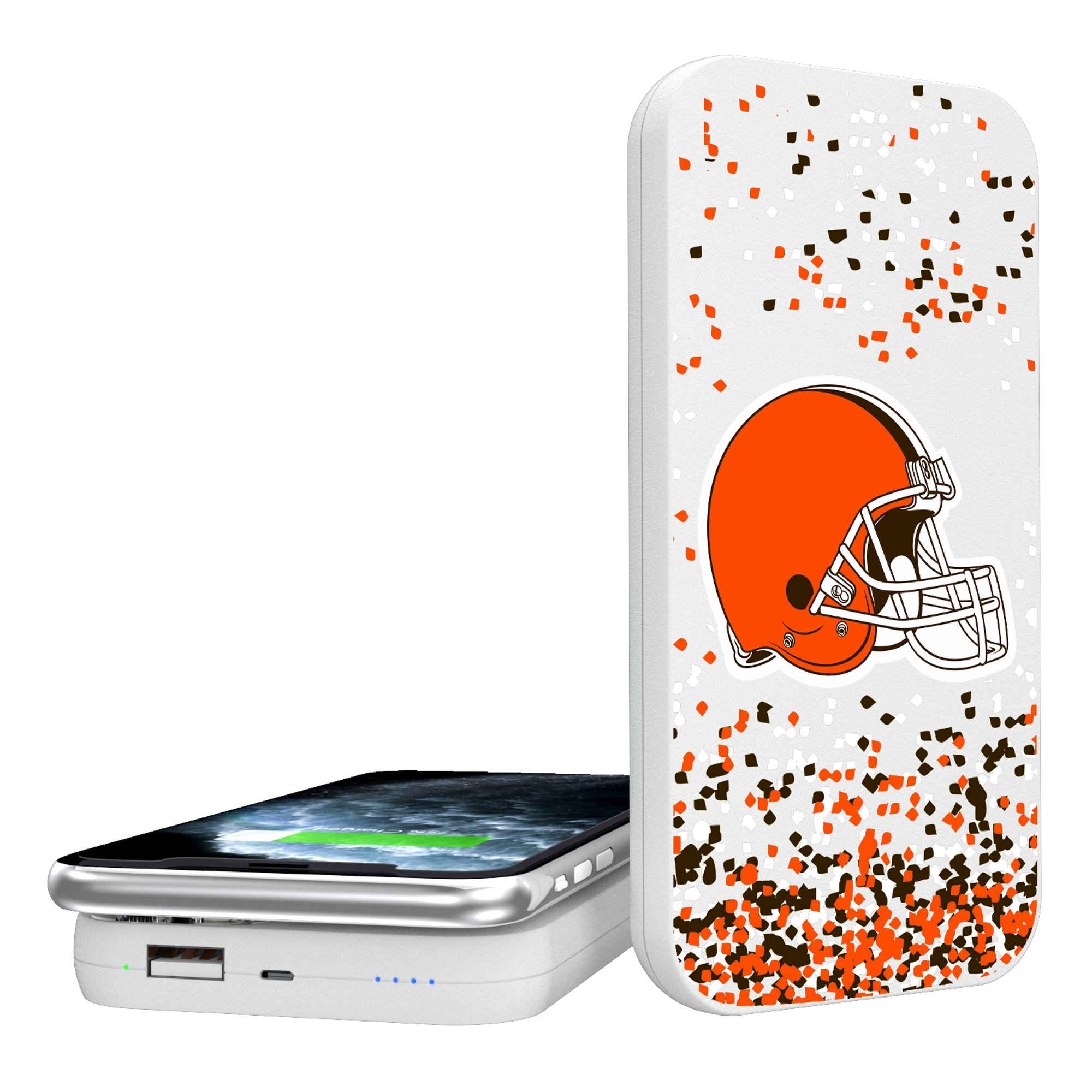 Cleveland Browns Confetti Design Wireless 5000mAh Powerbank