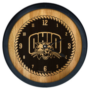 Brown Ohio Bobcats 2' Barrelhead Clock
