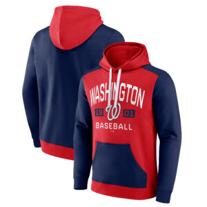 Men's Fanatics Red/Navy Washington Nationals Chip In Team Pullover Hoodie